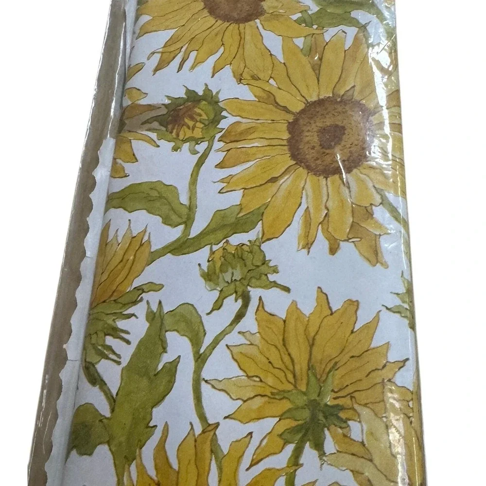 Vintage Tuttle Press Sunflower Gift Wrap 10ft‎ Heavyweight Paper Floral Yellow